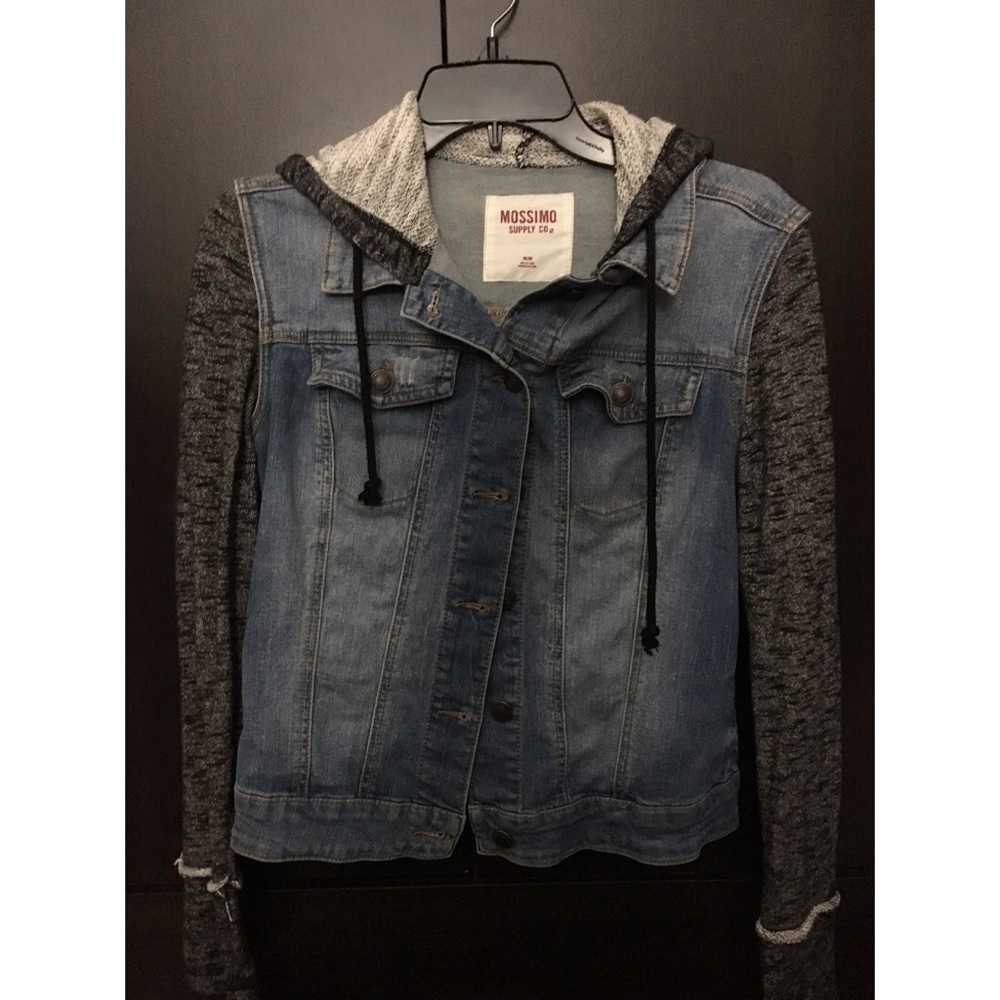 Jean Jacket with sleeves and hoodie